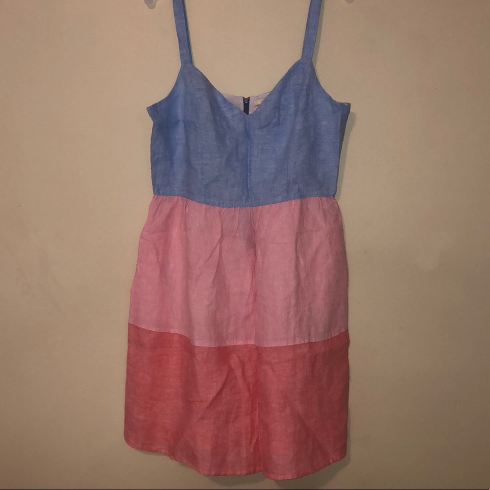 Cynthia Rowley Linen Color Block Dress